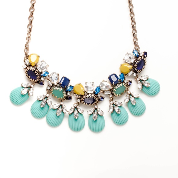 jcrew green stone statement necklace - Picture 3 of 8